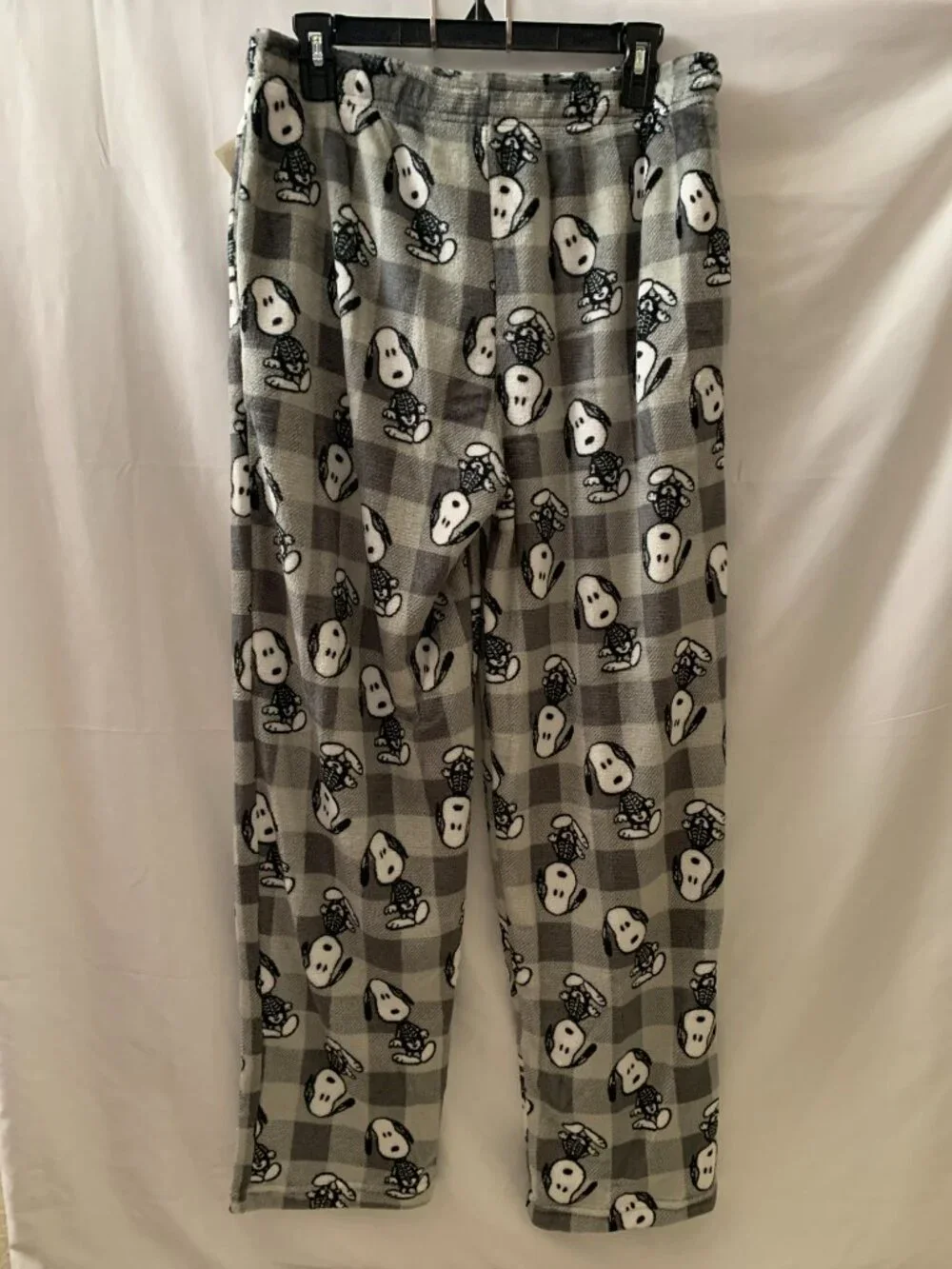 PEANUTS Men's Snoopy Skeleton Fleece Pajamas Pants with Tote Bag Sz MEDIUM